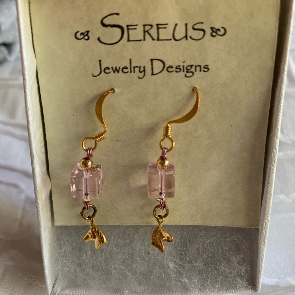 Gold plated horse earrings